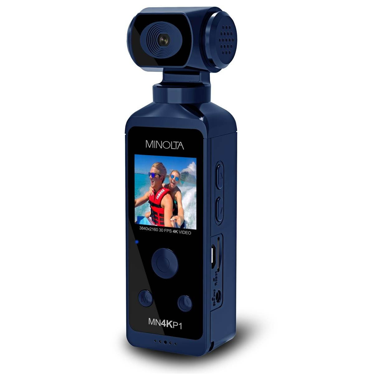 Minolta MN4KP1 4K Ultra HD Wi-Fi Enabled Pocket Camcorder, Blue #MN4KP1-BL