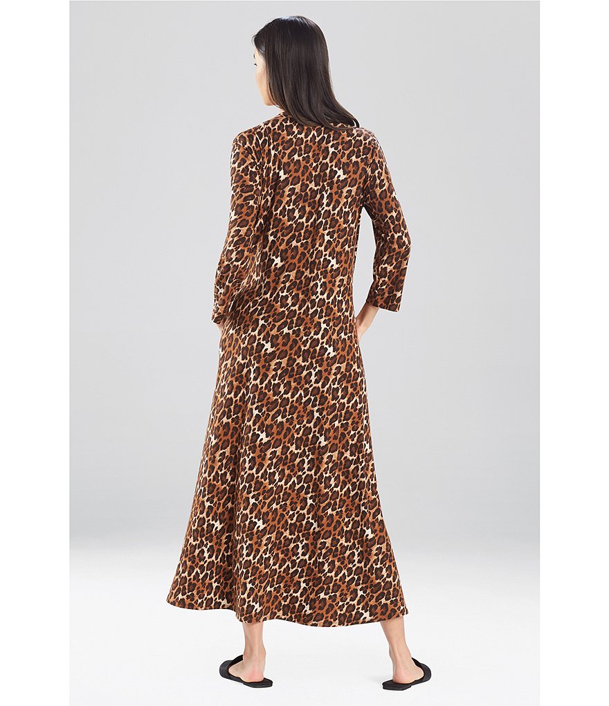 N Natori Wild Instinct Animal Print Jersey Knit Caftan