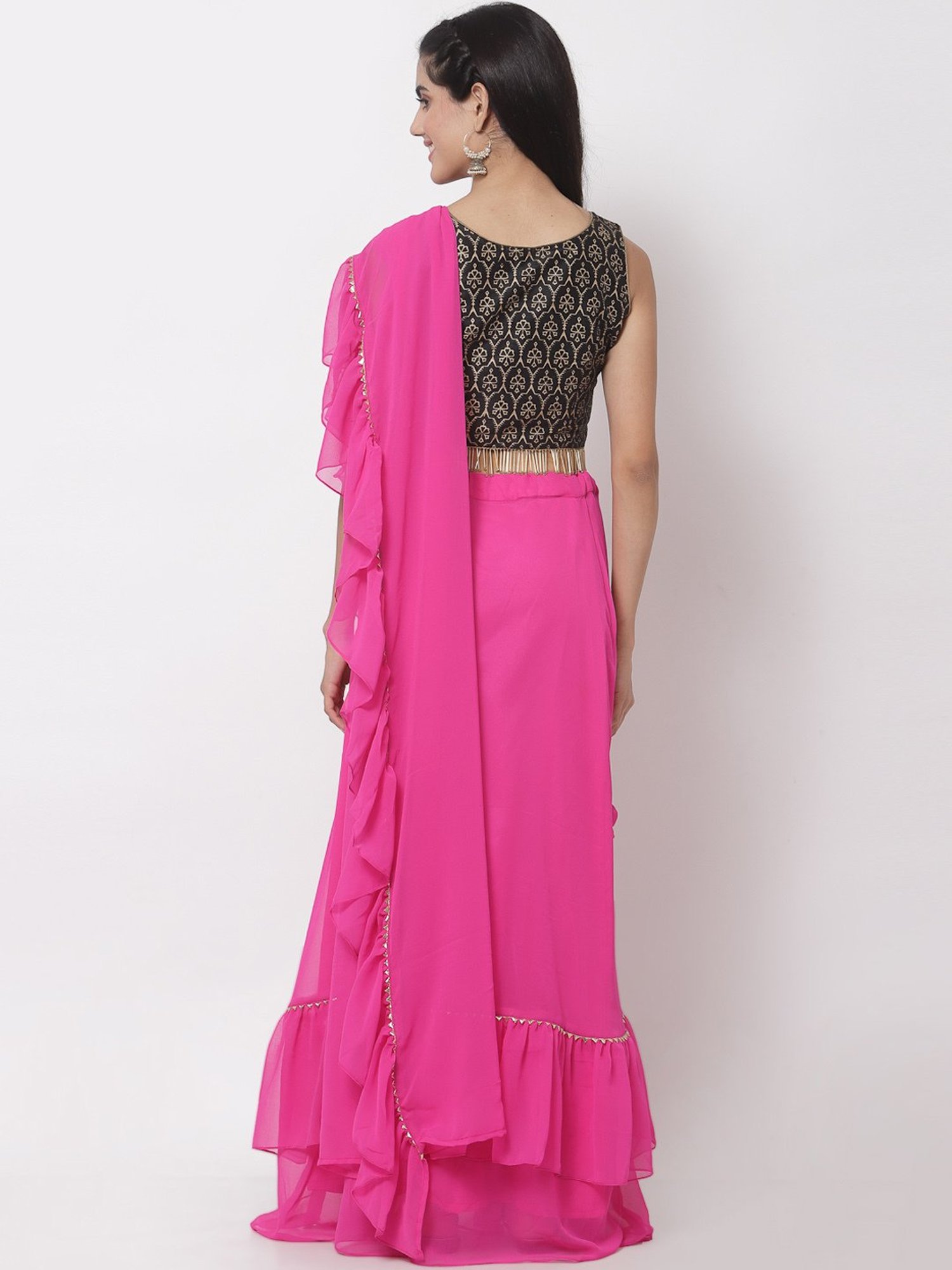 studiorasa Pink Plain Skirt With Dupatta