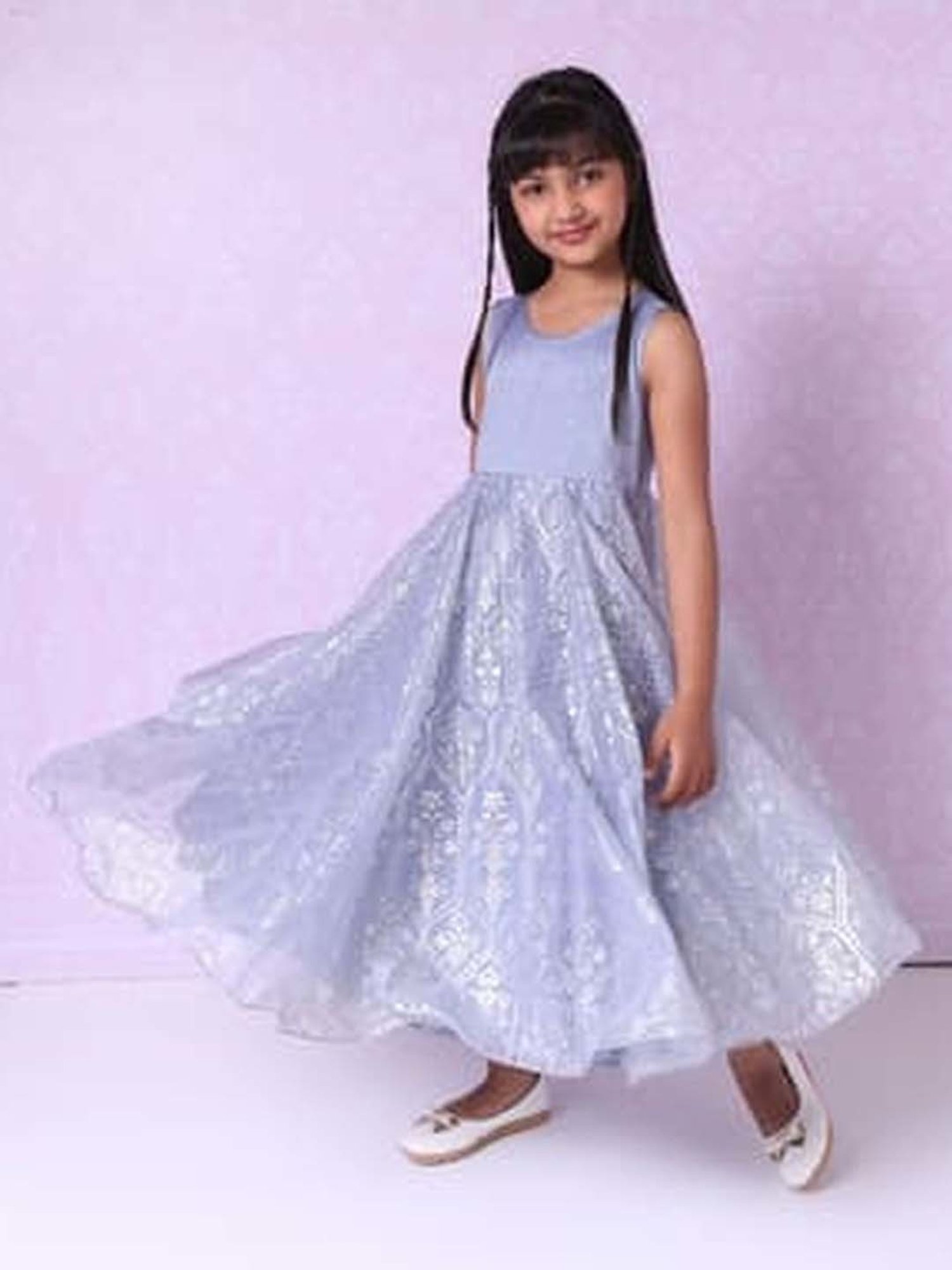 Biba Kids Grey Printed Gown