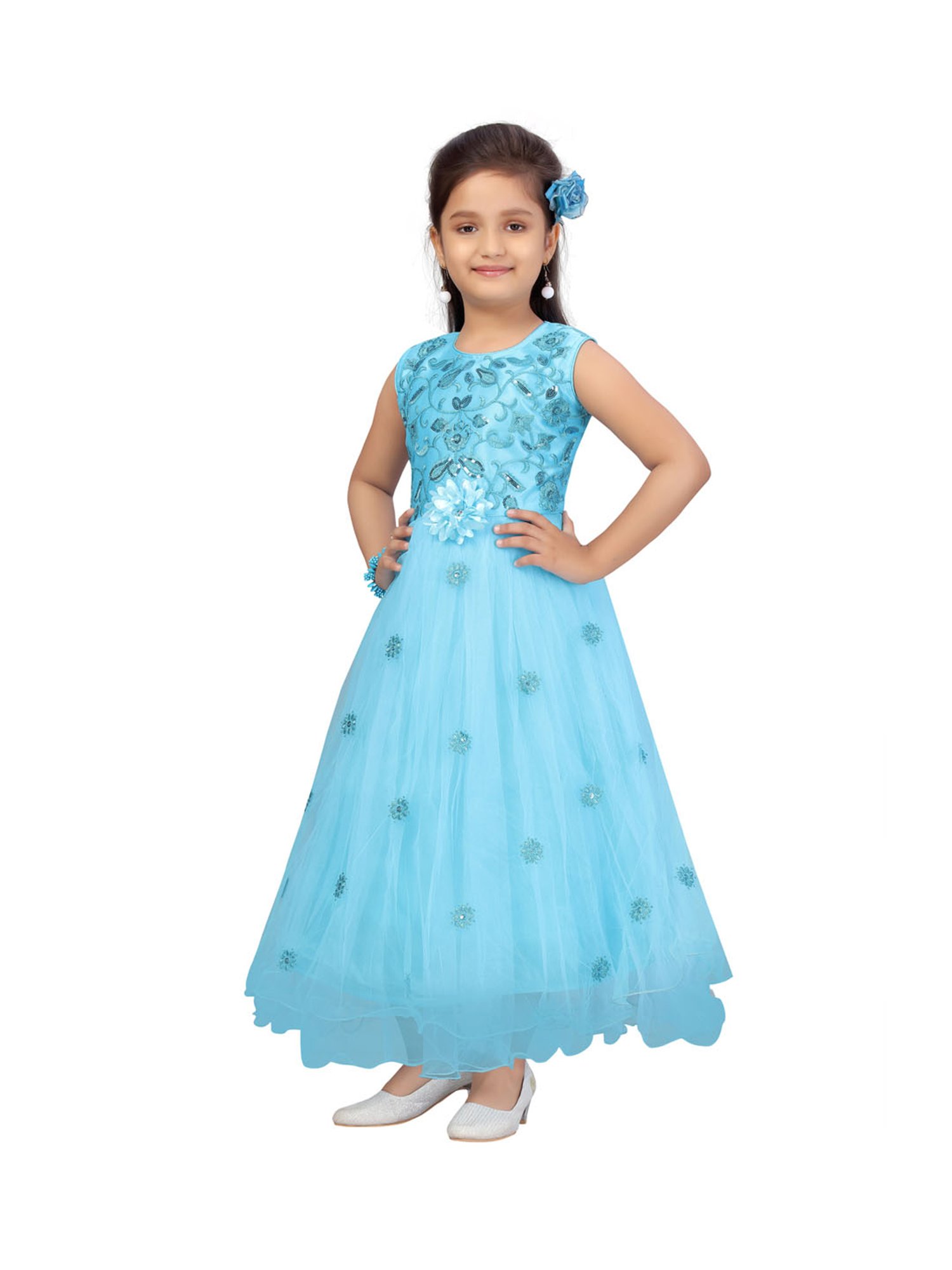 Aarika Kids Blue Embellished Gown