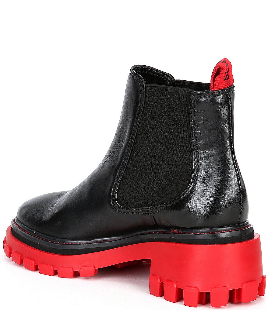 Schutz Ann Leather Lugged Chelsea Booties