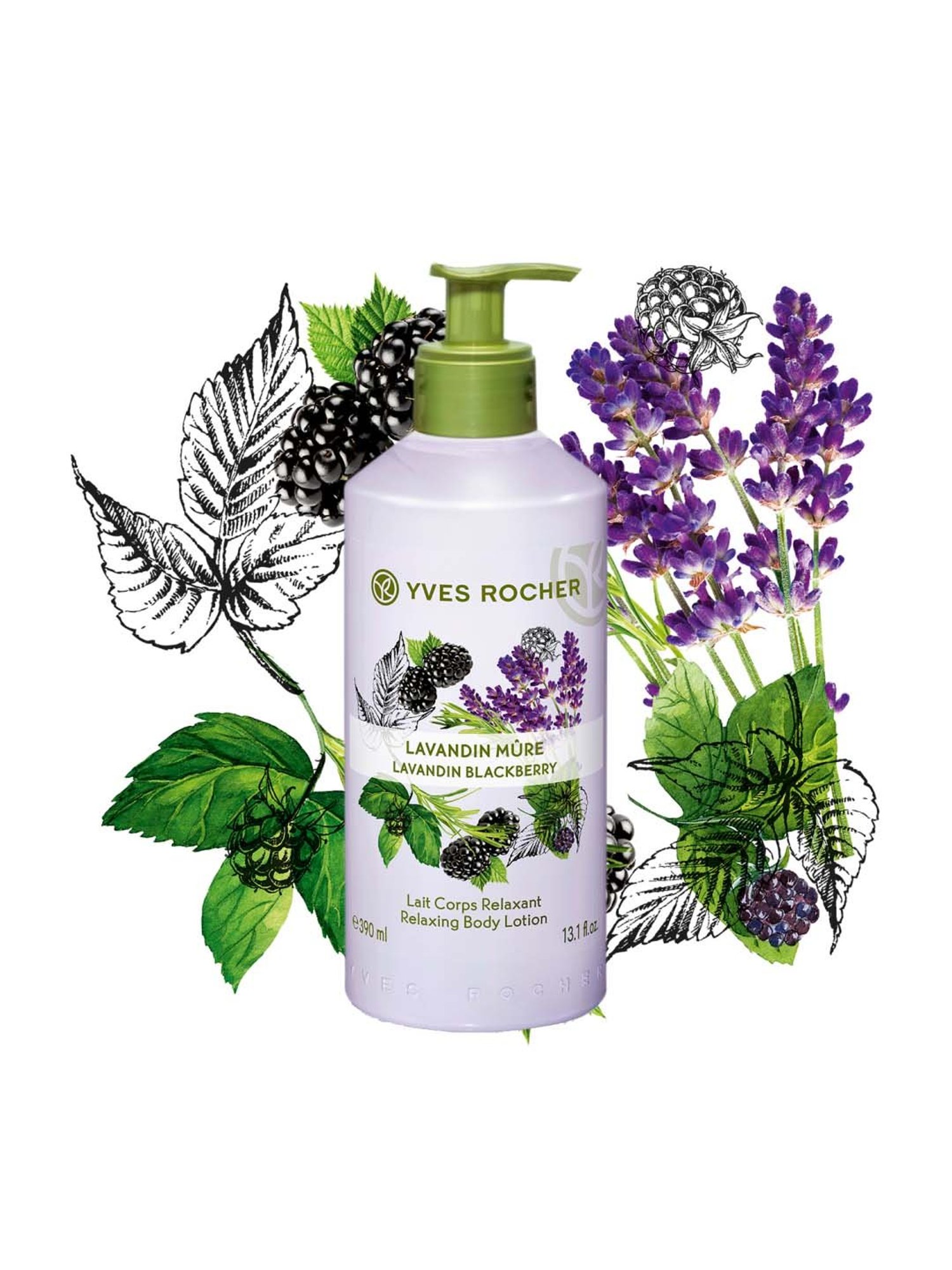 YVES ROCHER Relaxing Body Lotion Lavandin Blackberry - 390 ml