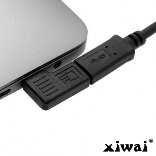 Xiwai 90 Degree Right Left Angled USB 3.1 Type-C Male to Female Extension Adapter for Laptop & Tablet & Mobile Phone