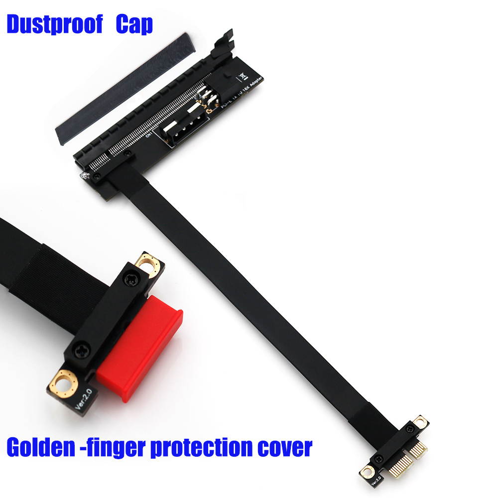 High Quality PCI-e PCI Express 1X to 16X Extension cable with 4Pin and ATX 6Pin Power Input Connector