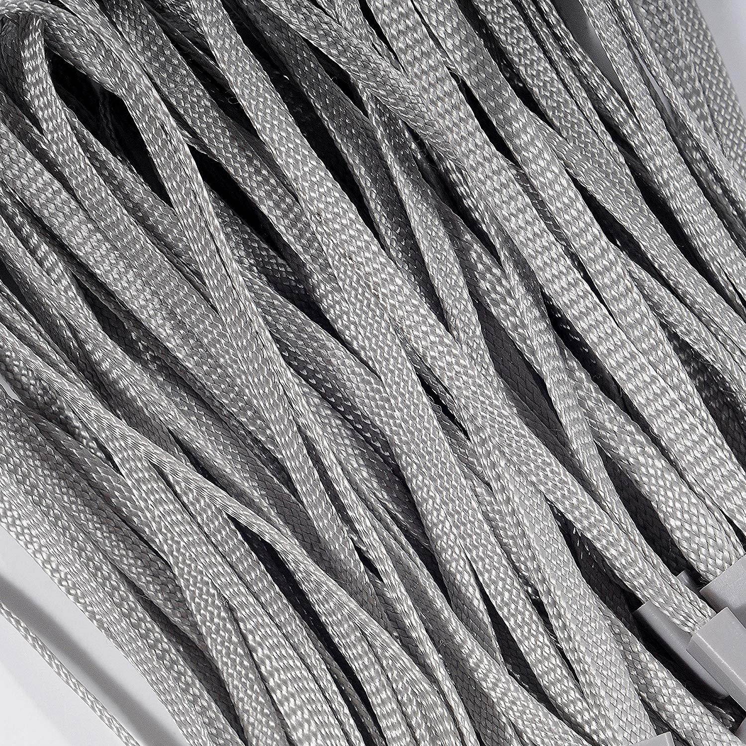 Wisdompro 50 Pack 7-inch Short Colorful Wrist Lanyard/Strap Bulk for USB Flash Thumb Drive, Key, Keychain, ID Badge Holder, Name tag - Grey