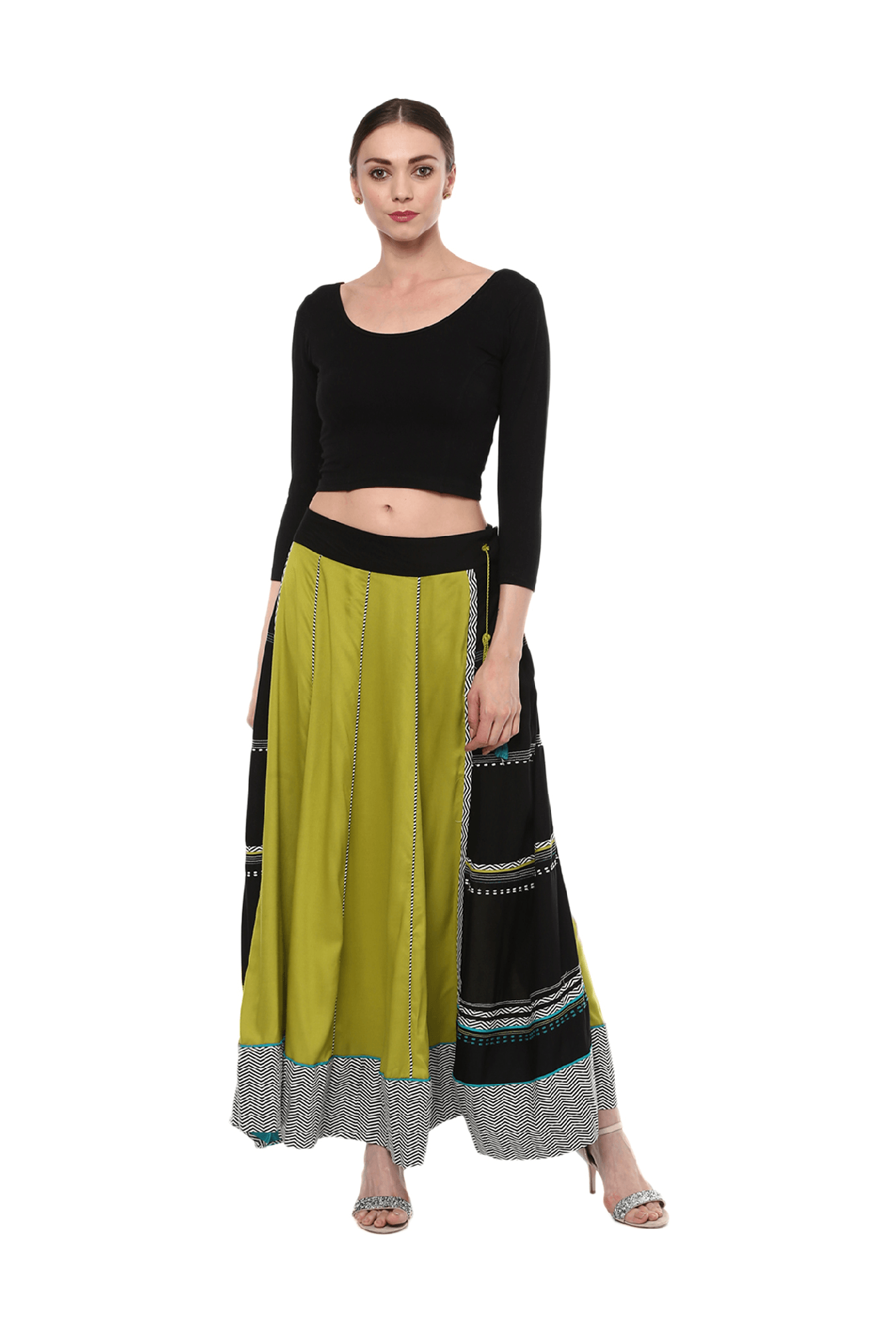 Salwar Studio Black Round Neck Blouse