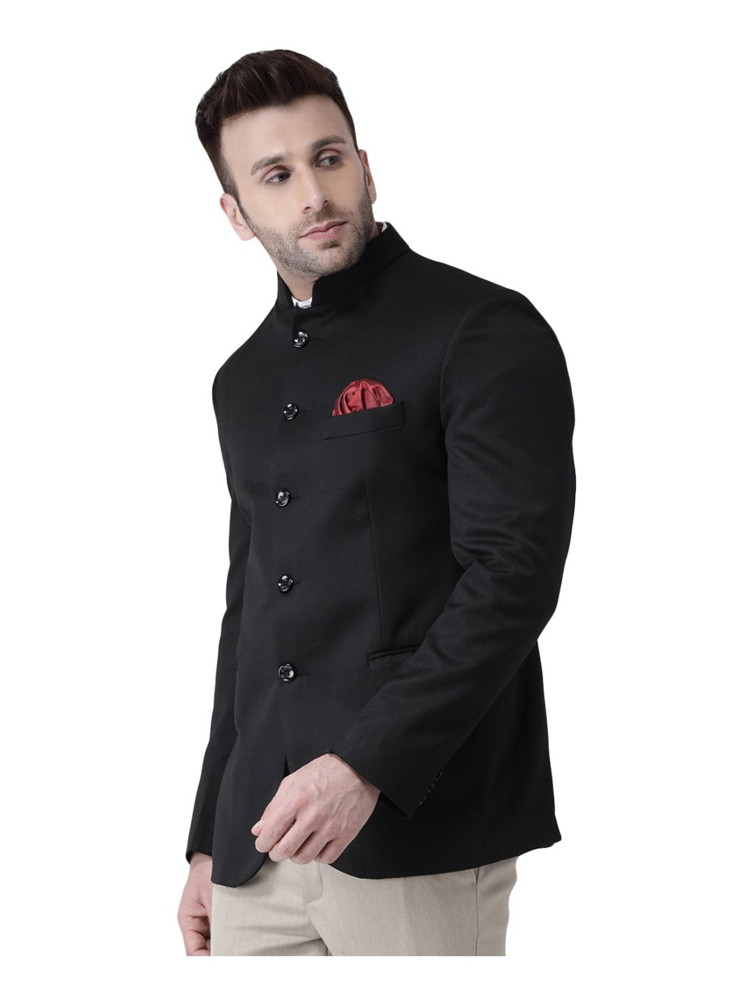 Vastramay Black Regular Fit Blazer