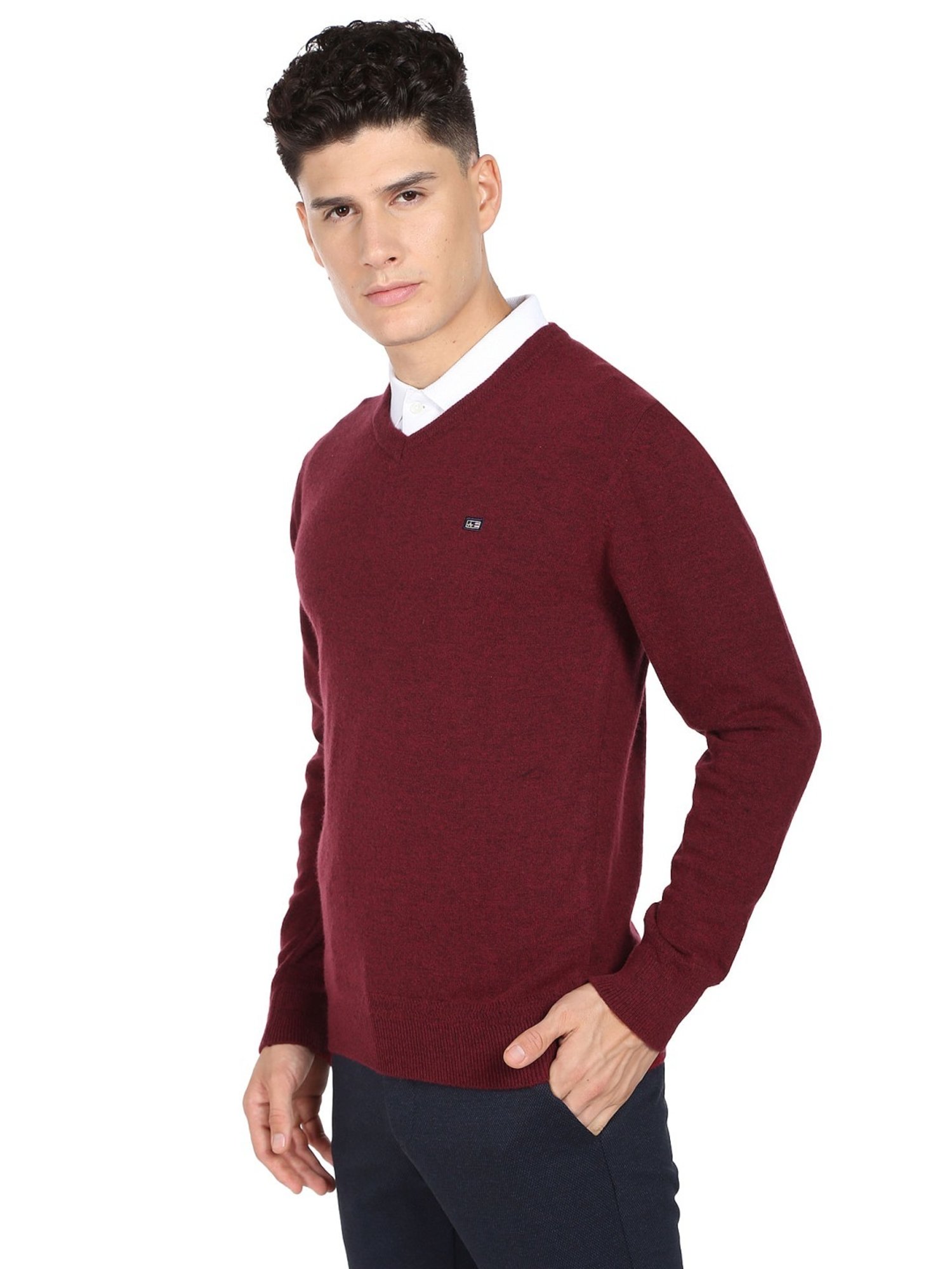 Arrow Sports Red Regular Fit Sweater