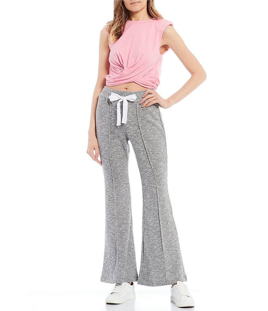 Love & Piece Mid-Rise Tie-Front Wide-Leg Knit Pants