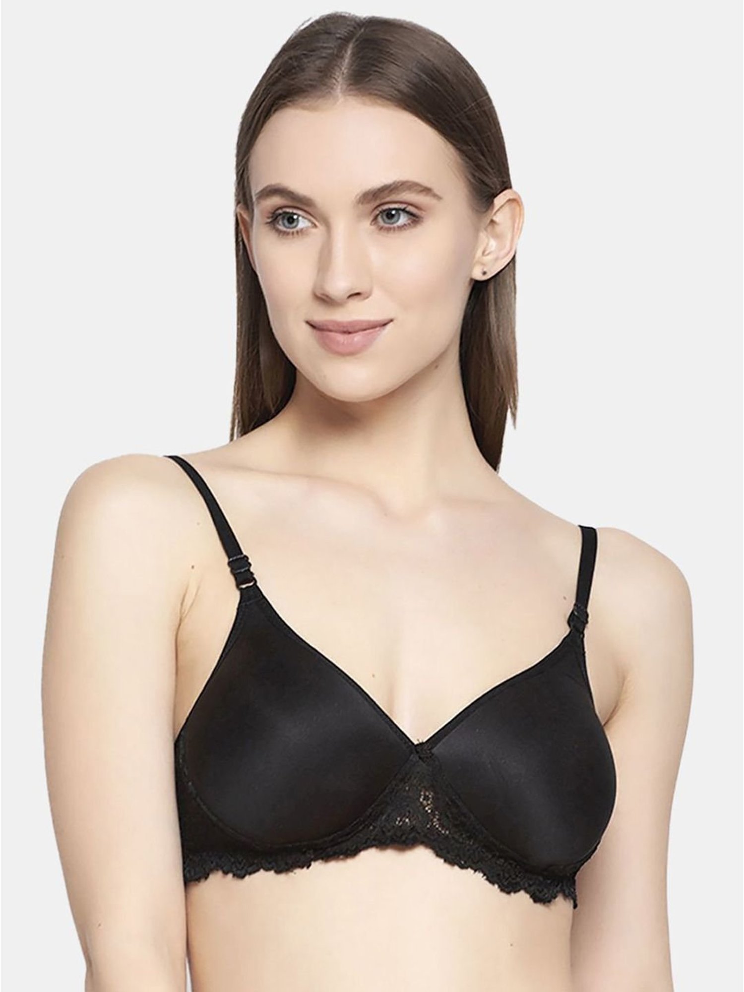 AROUSY Black & Maroon Cotton Self Pattern T-Shirt Bra - Pack Of 2