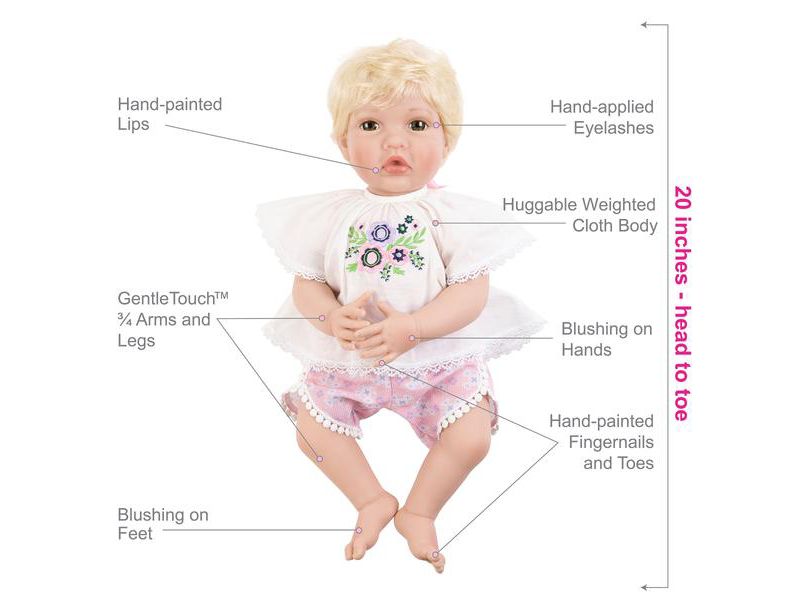 Paradise Galleries Reborn Toddler Doll - Boho Beauty, 20 inch in GentleTouch Vinyl, 6-Piece Reborn Doll Gift Set