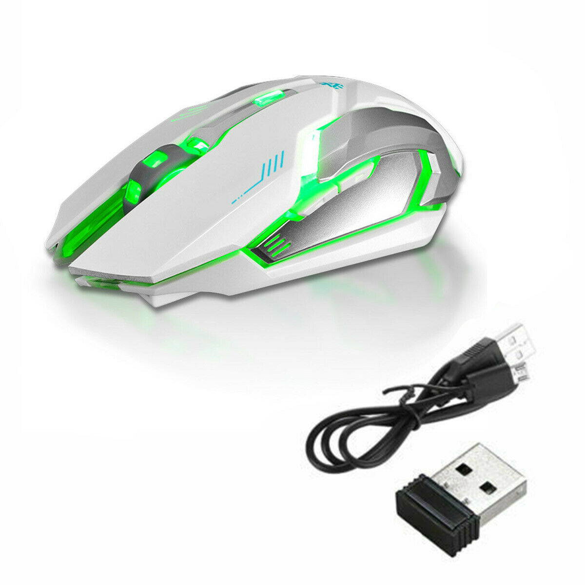 LED Rechargeable Wireless Backlit USB Optical Ergonomic Gaming X7 Mouse Mice