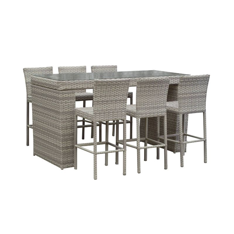 Fairmont 7pc Patio Dining Set - Gray - TK Classics
