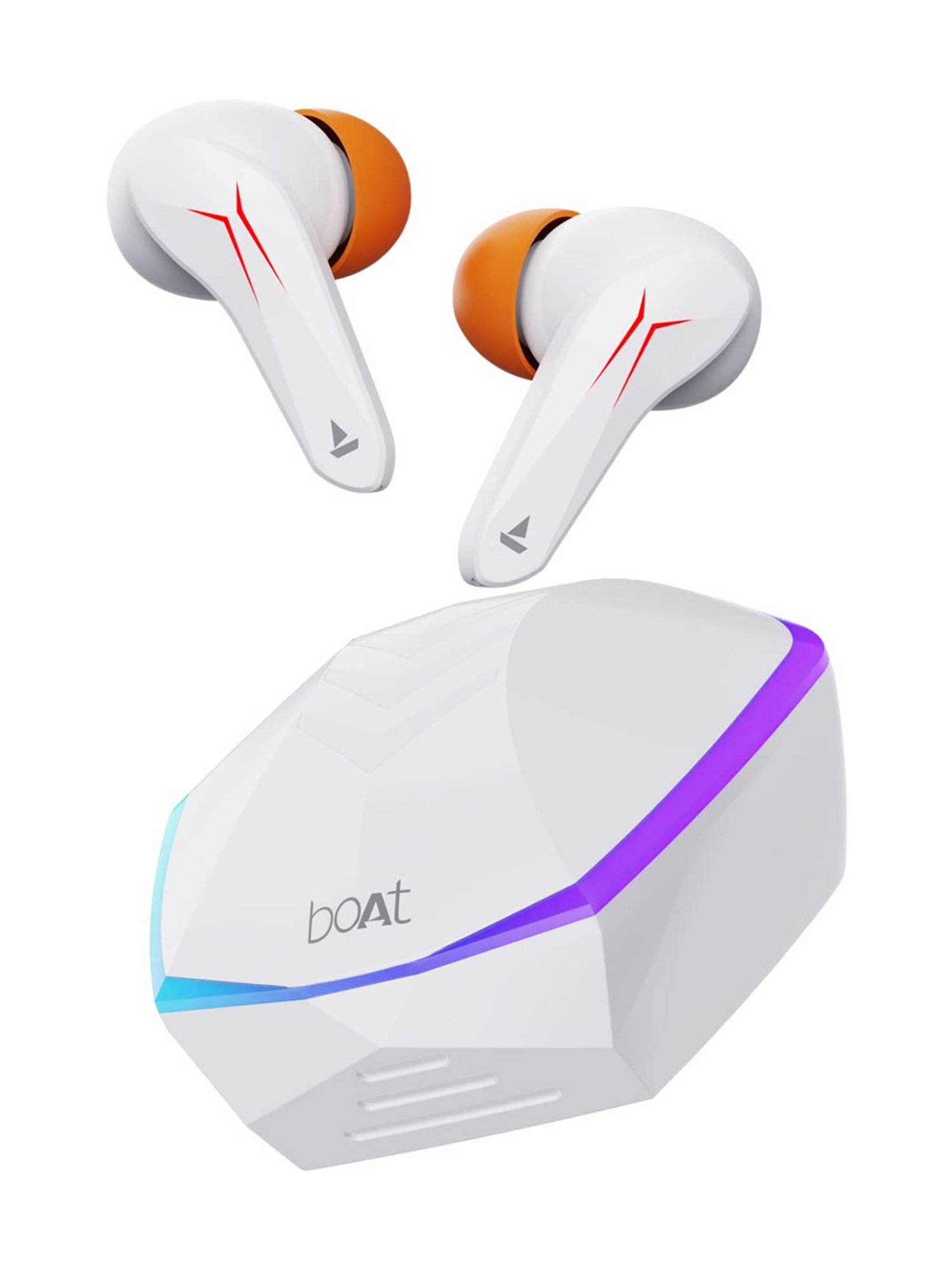 Boat Immortal 121 Gaming BT Earbuds with 40H Playtime, Blazing LEDs (White Sabre, True Wireless)