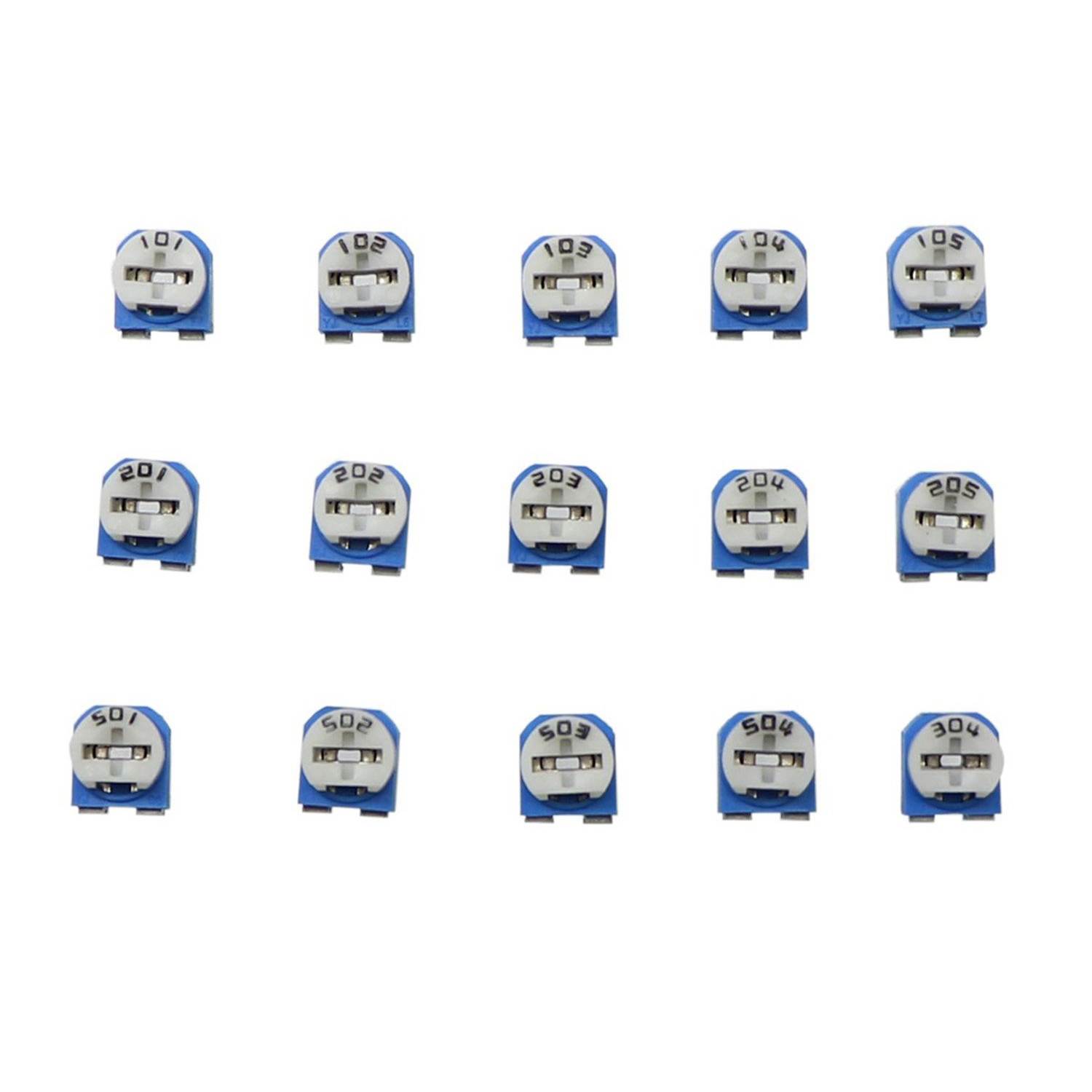 150 Pcs 15 Value 100 ohm- 2M ohm Trimpot Variable Resistor 6mm Potentiometer Assortment Kit