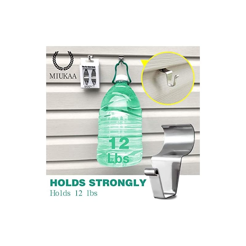 Siding Hooks Hanger (12 Pack), Heavy Duty Stainless Steel No-Hole Needed Siding Clips for Hanging
