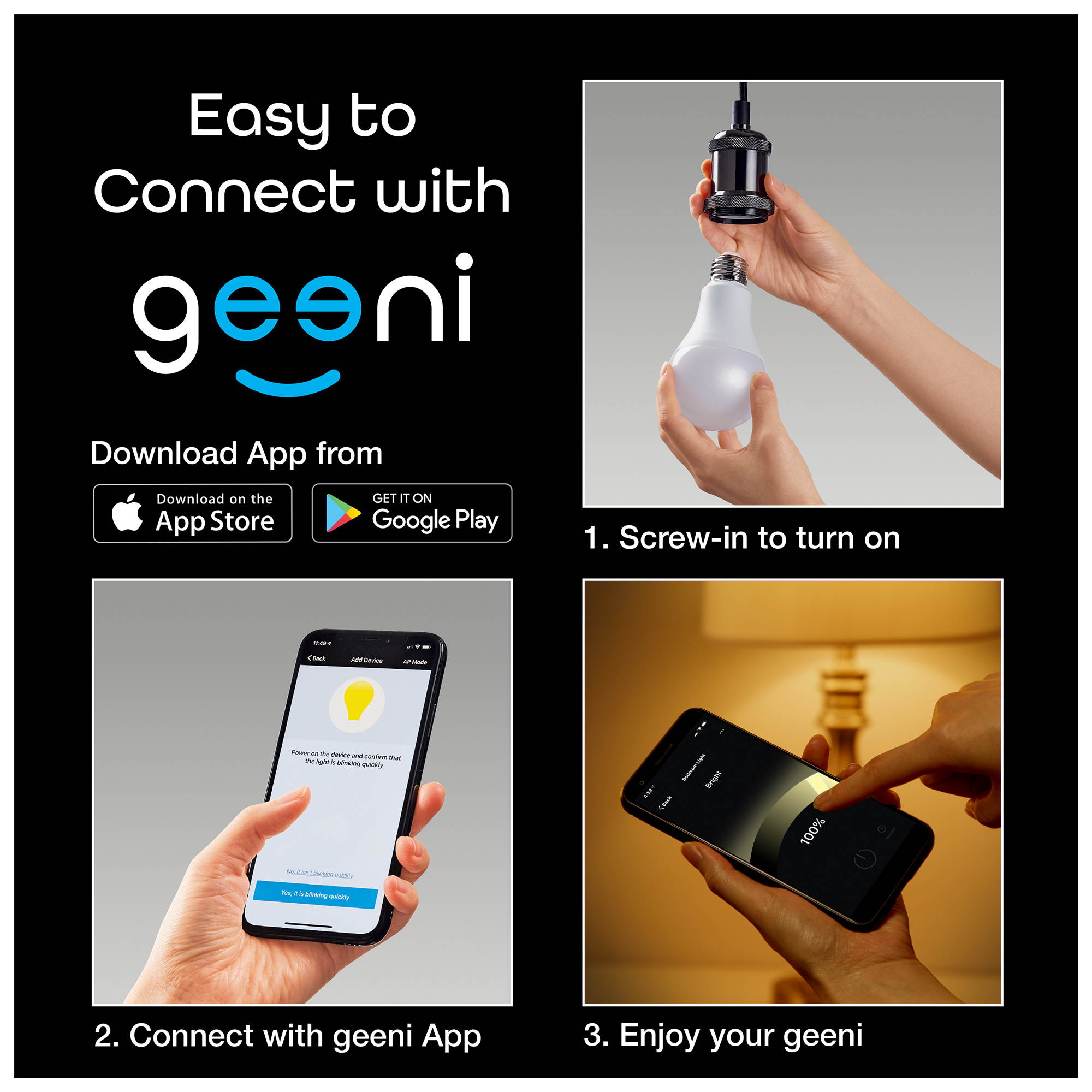 Geeni GN-BW903-999 Lux 1050 Adjustable Light Wi-fi LED Smart Bulb