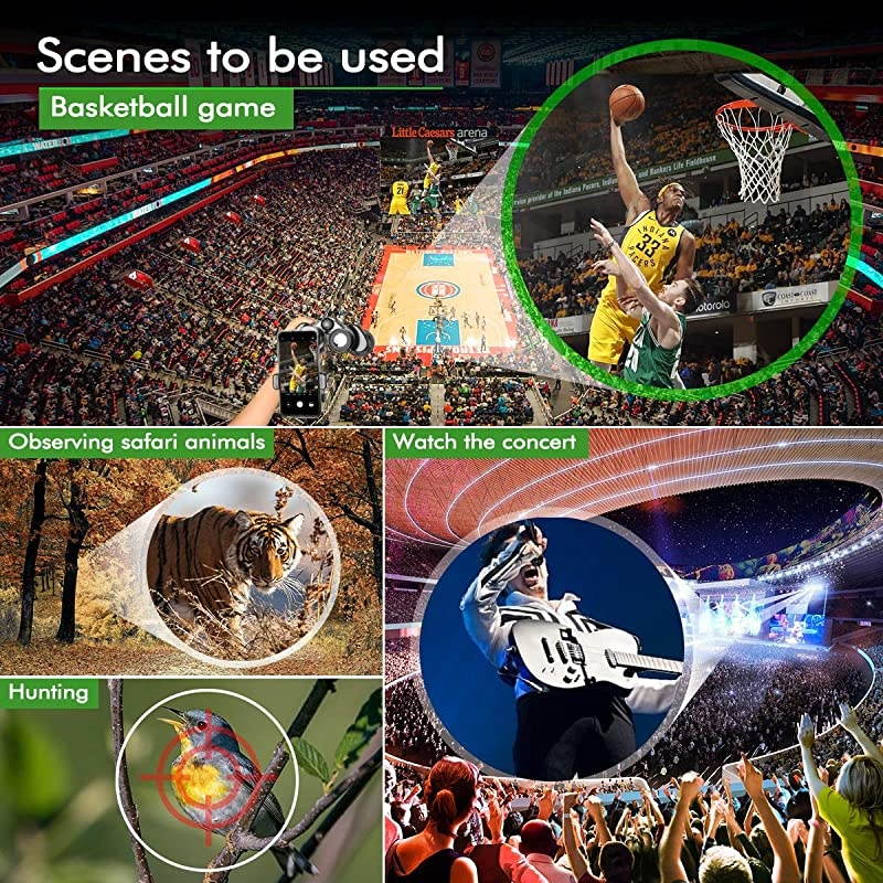 Binoculars for Adults 10x50 FullSize Clear Binocular for Bird Watching Hunting Travel ConcertPowerful Compact Binoculars Telescope with Strap Carrying Bag Phone Mount