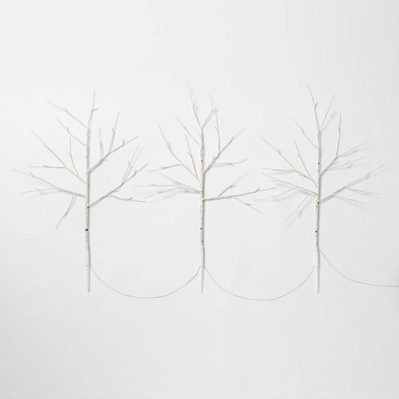 3ct Christmas Birch LED Twig Stake Lights Warm White - Wondershop™
