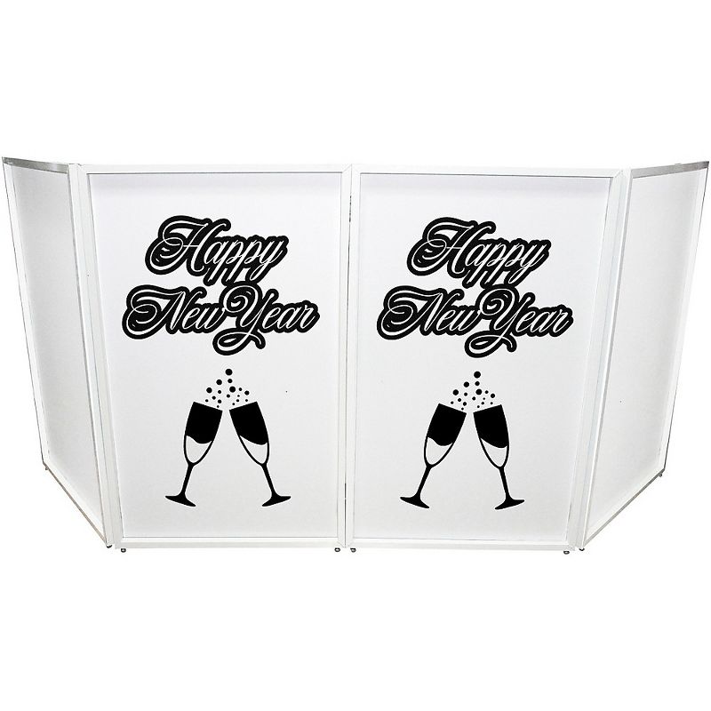 ProX XF-SNYTOAST New Year Toast Design Enhancement Scrim - Black Script on White | Set of Two White