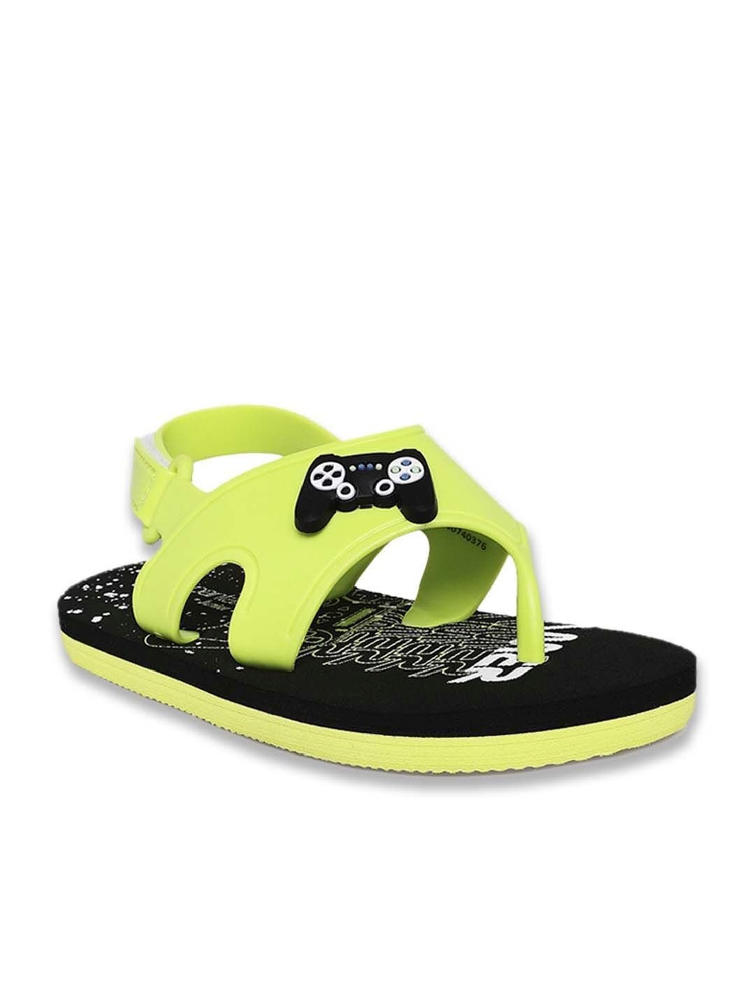 Pantaloons Junior Lime Green & Black Floater Sandals