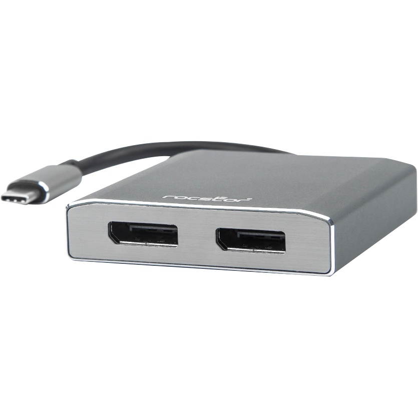 ROCSTOR Y10A201-A1 USB-C TO DUAL DISPLAYPORT 4K60H