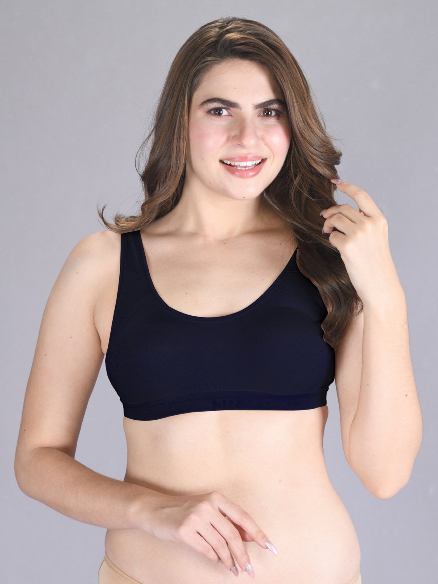 Lux Venus Navy Full Coverage Non-Wired Sports Bra