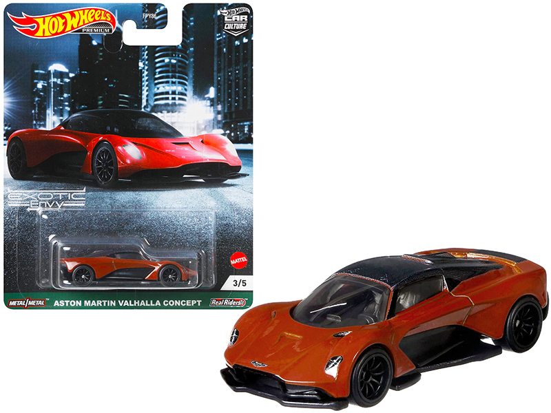 Aston Martin Valkyrie Maximum Orange with Black Top 1/18 Model Car by Top Speed