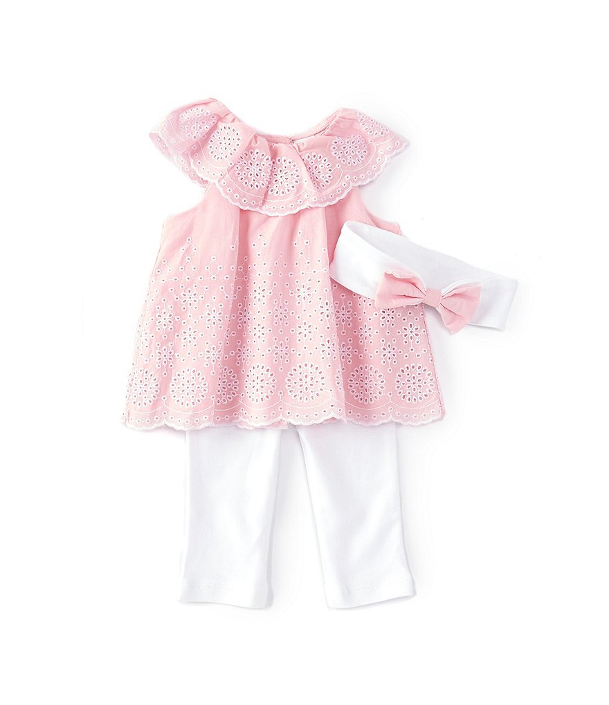 Little Me Baby Girl Newborn-12 Months Ruffled Eyelet Babydoll Top & Leggings Set