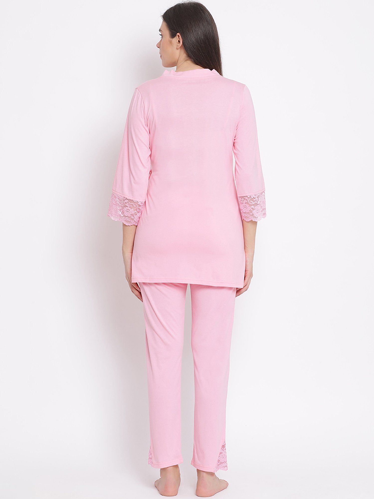 Kanvin Pink Lace Gown Set