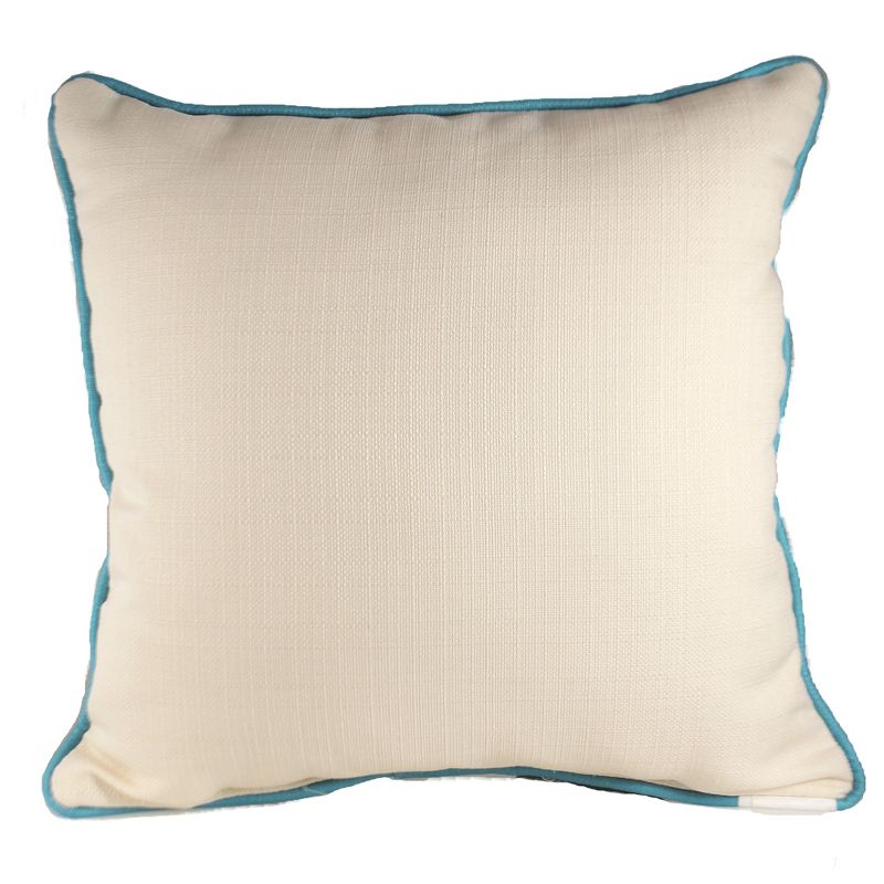 Home Decor 17.0" Happy Camper Pillow Vintage Bike Blue Piping  -  Decorative Pillow