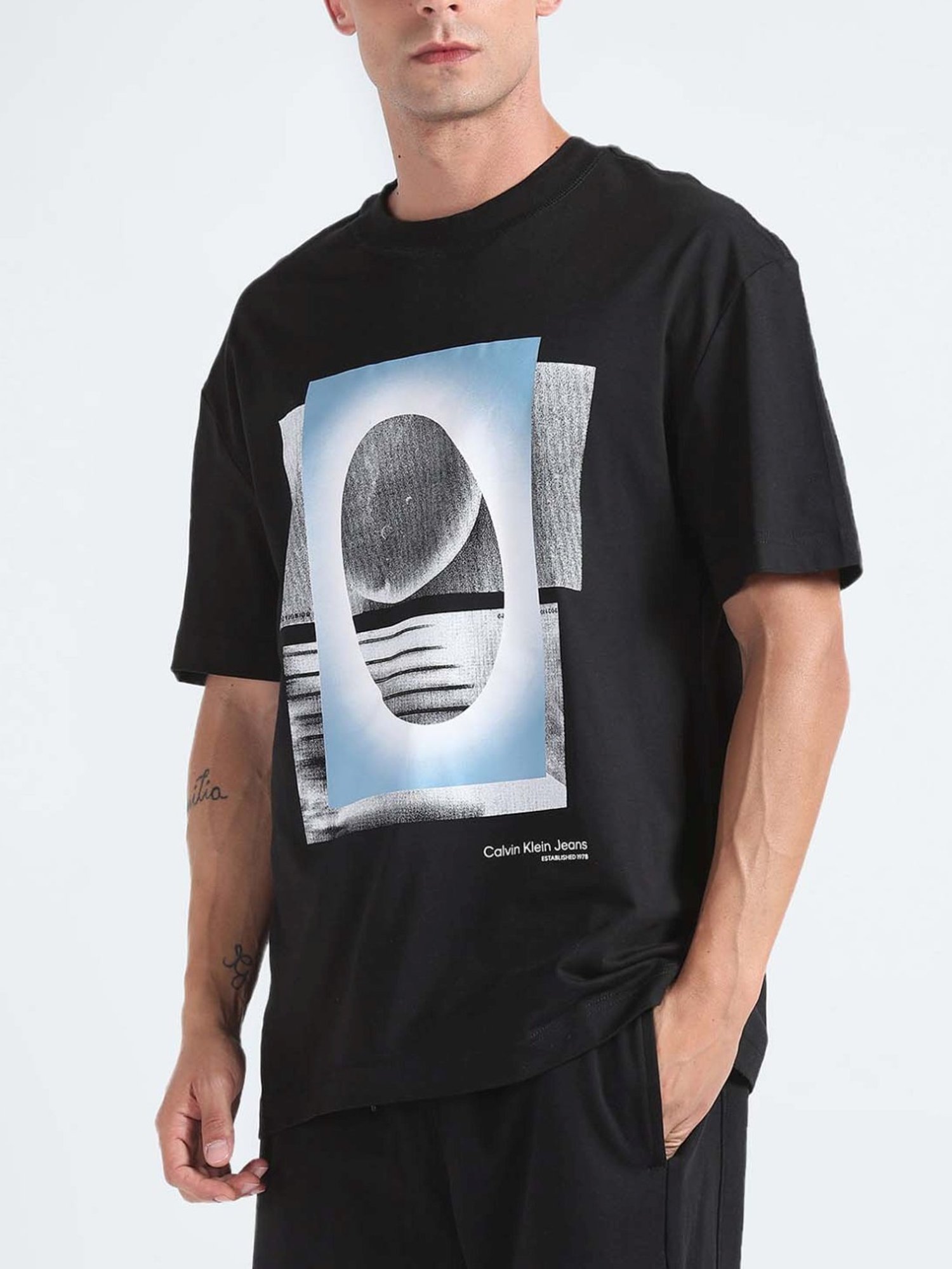 Calvin Klein Jeans Black Graphic Comfort Fit T-Shirt
