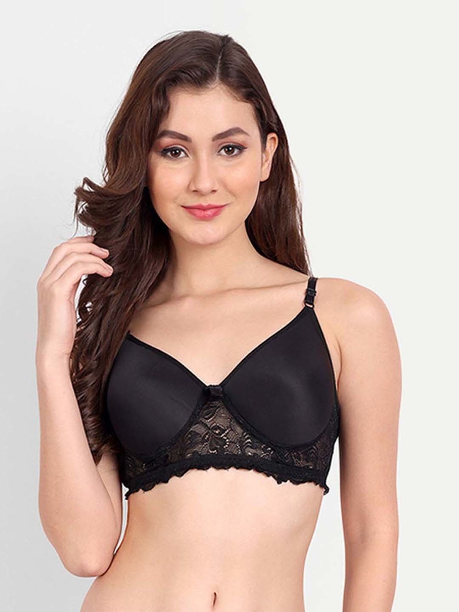 FIMS: Fashion is my Style Blue & Hot Pink Lace Work Everyday Bras - Pack Of 3