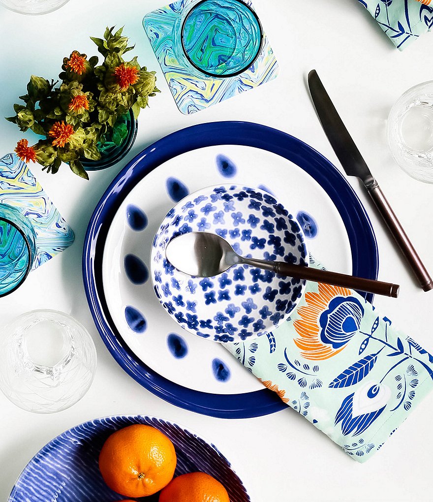 VIETRI Santorini Dot Salad Plate