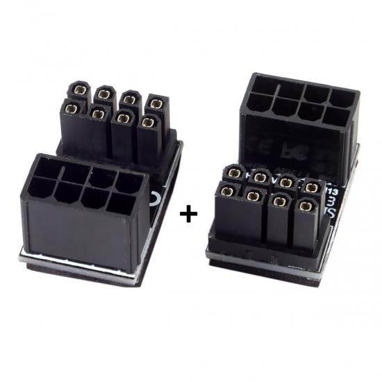 Cablecc ATX 8Pin Female to 8pin Male 180 Degree AngledPower Adapter for Desktops Graphics Card