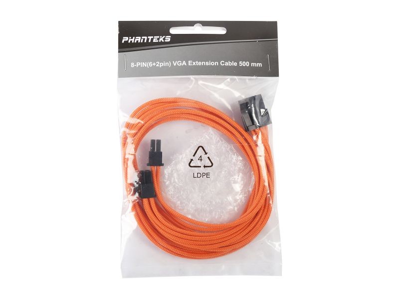 Phanteks PH-CB8V_BK 1.64 ft. (0.50 m) 8 to 8 (6+2) Pin VGA Premium Sleeved Extension cable