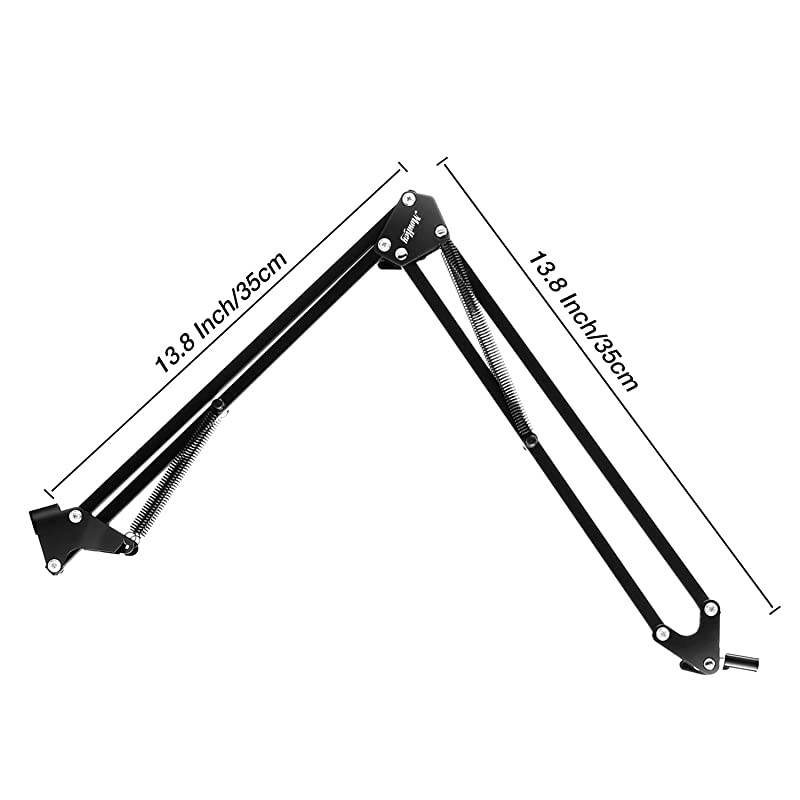 MMs-1 Microphone Arm, Upgraded Mic Arm Microphone Stand Boom Suspension Stand with Anti-Slip Clip For Blue Yeti Snowball Shure and Other Microphones