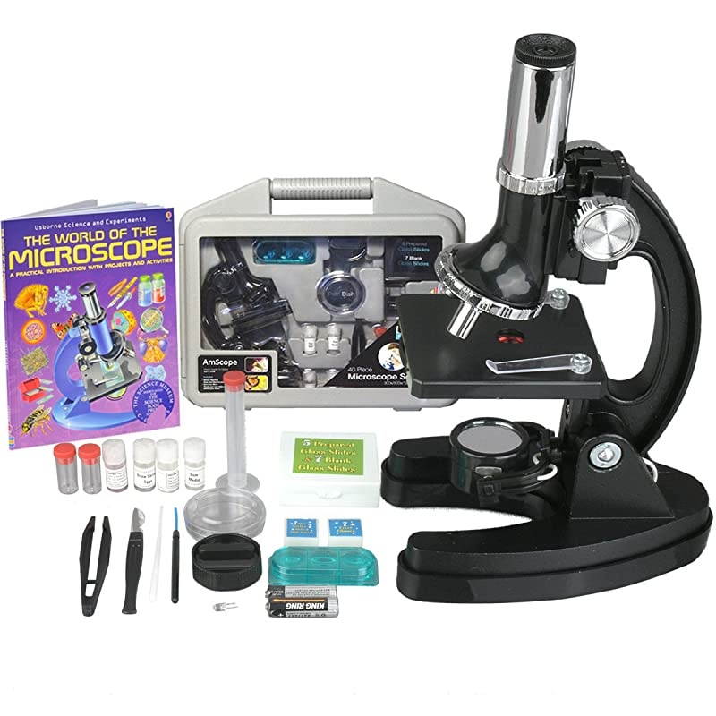 Kids 120X240X300X480X600X1200X Metal Arm Children Biological Microscope Kit + Microscope Book