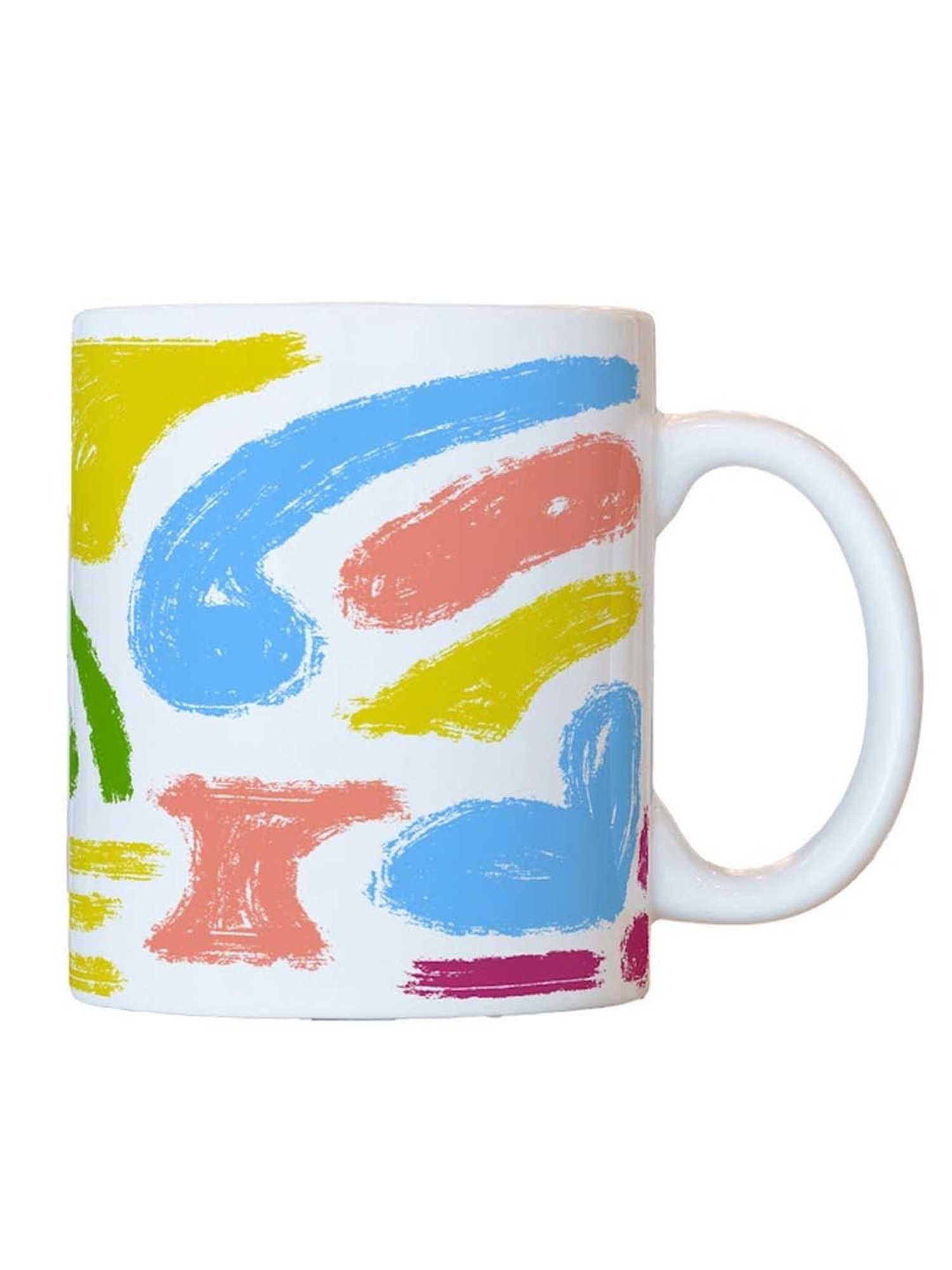 Nestroots White Stoneware Colorburst Coffee Mug (0.325 L)
