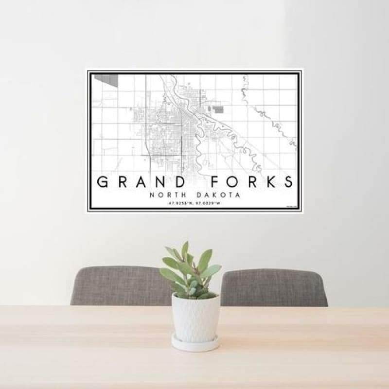Grand Forks - North Dakota Classic Map Print