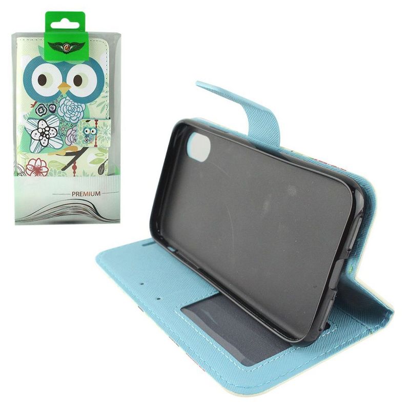 Apple iPhone X Case, by Insten Owl Stand Folio Flip Leather [Card Slot] Wallet Flap Pouch Case Cover For Apple iPhone X, Multi-Color by Eagle