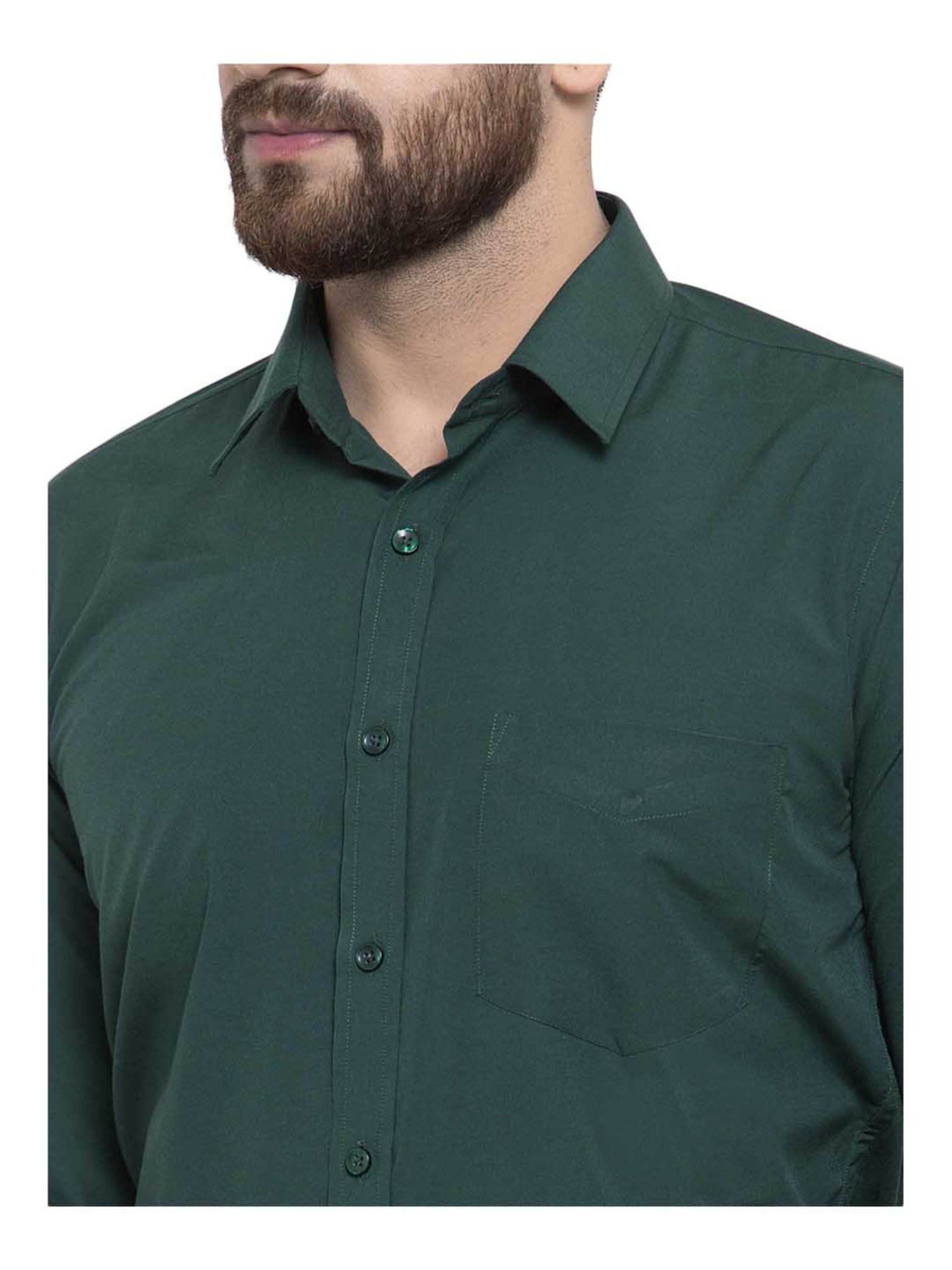 English Navy Dark Green Slim Fit Shirt