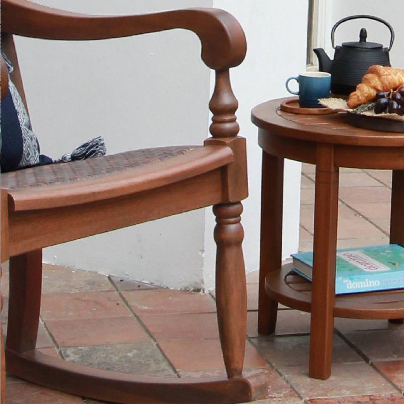 Lyon Wood Oversized Wicker Rocking Chair - Brown - Cambridge Casual