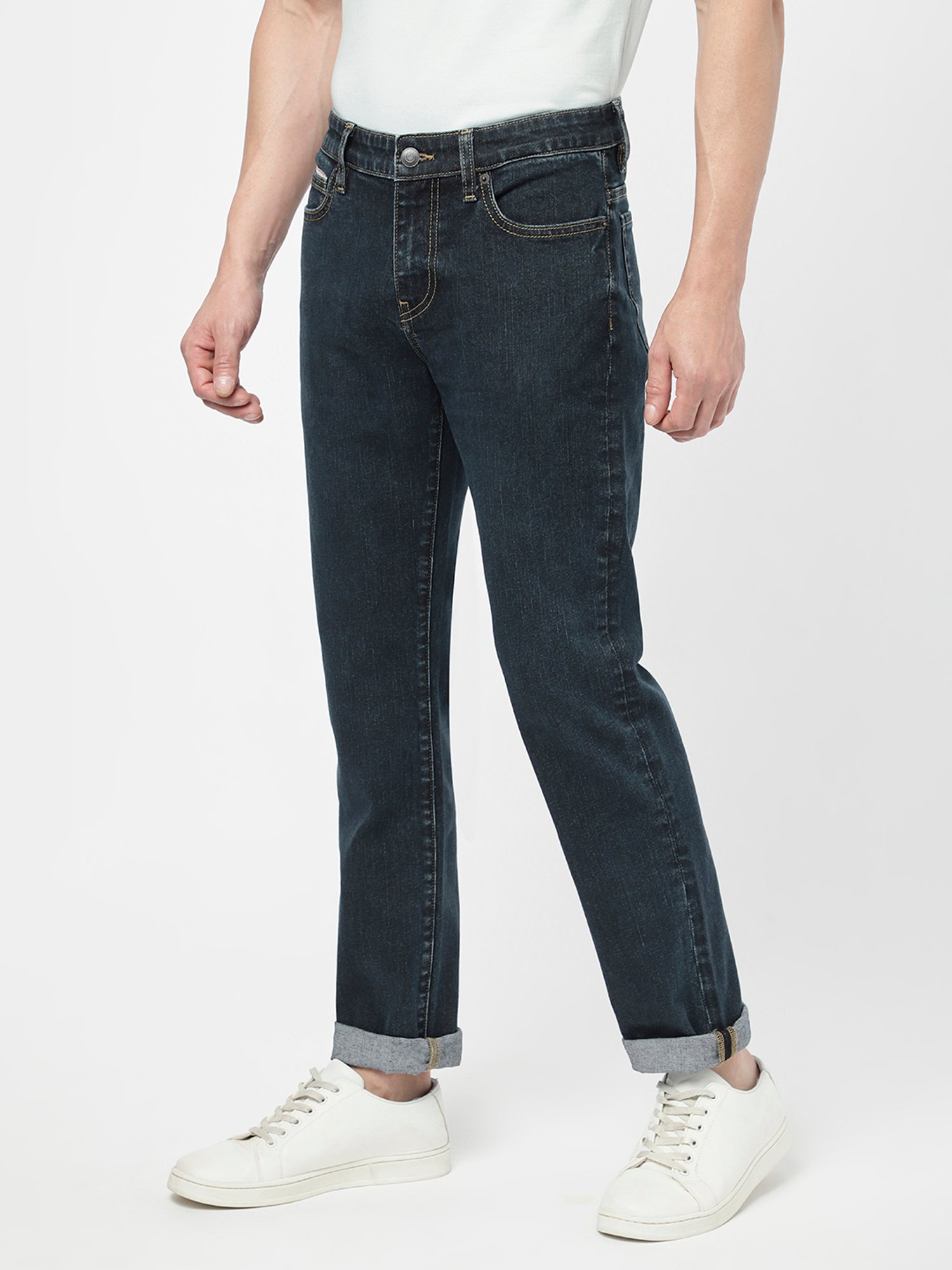 Passion Dark Blue Comfort Fit Lightly Washed Jeans