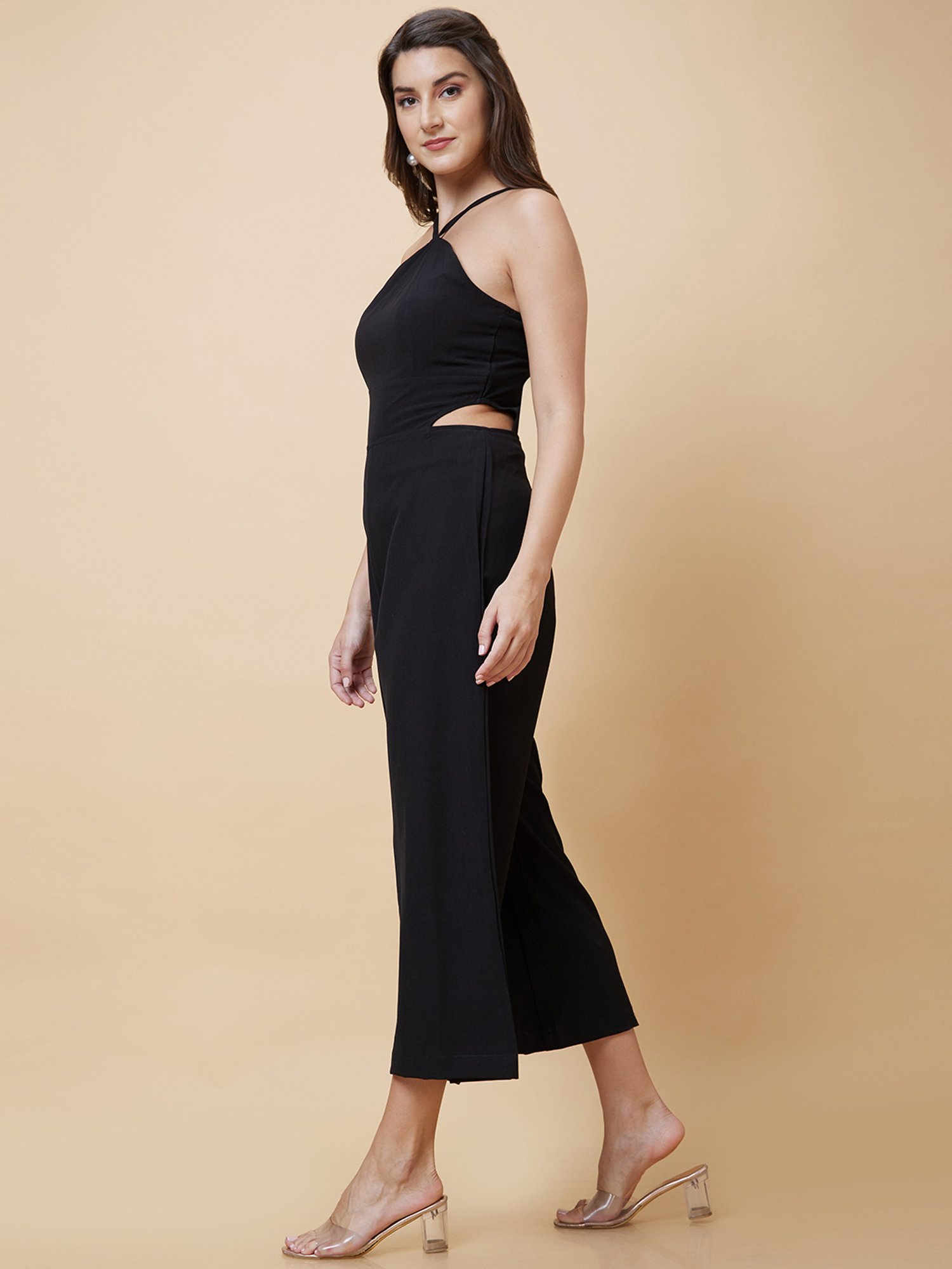Globus Black Midi Jumpsuit