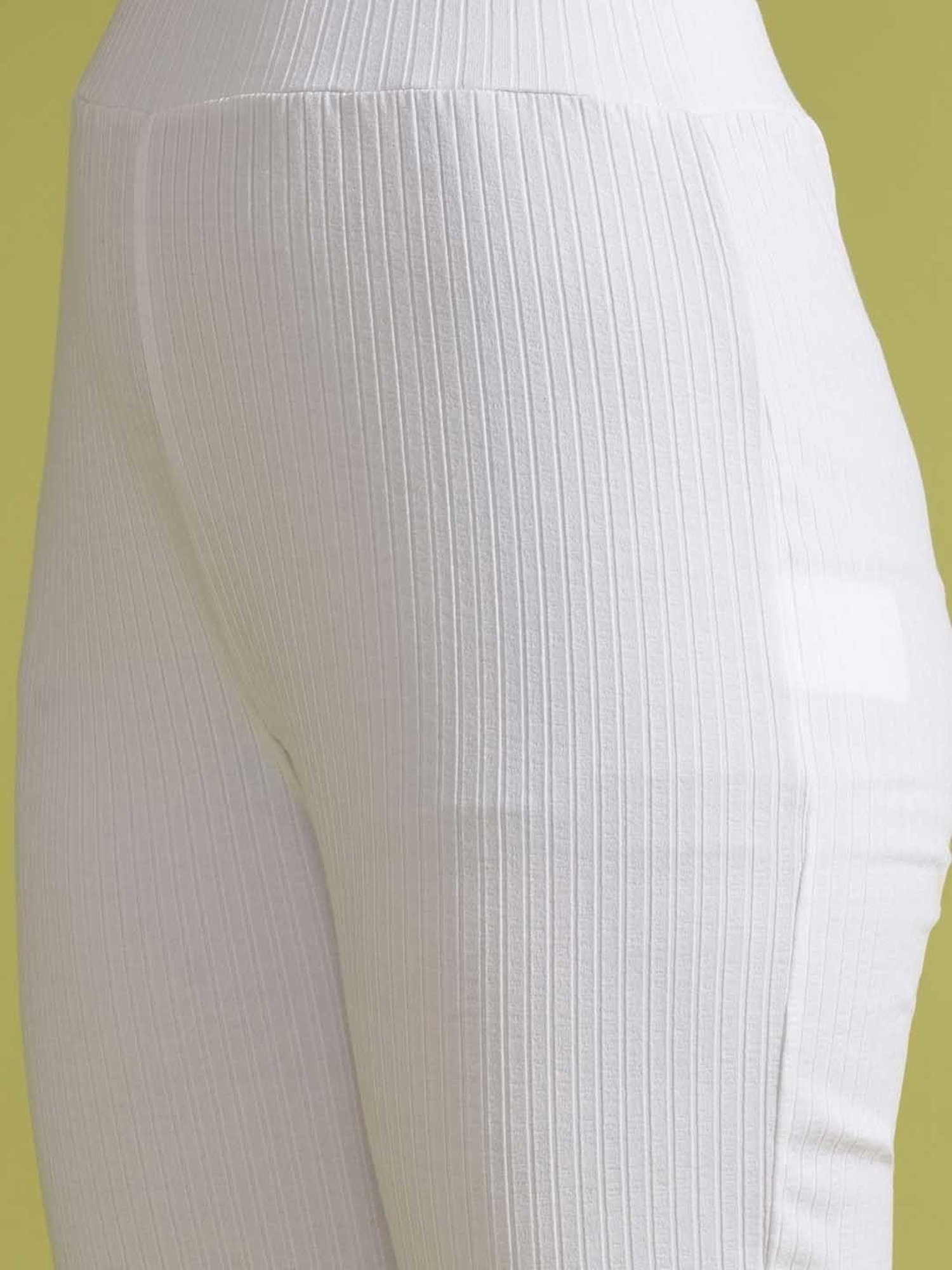 Globus White Self Design Tunic With Trousers