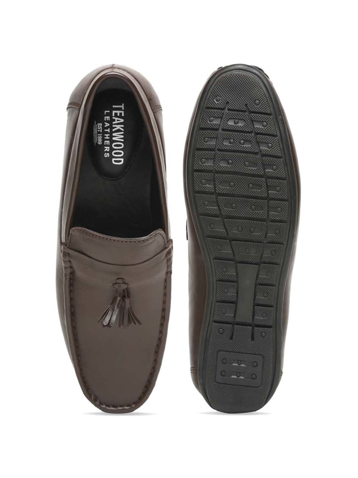 Teakwood Leathers Men's Brown Formal Moccasins