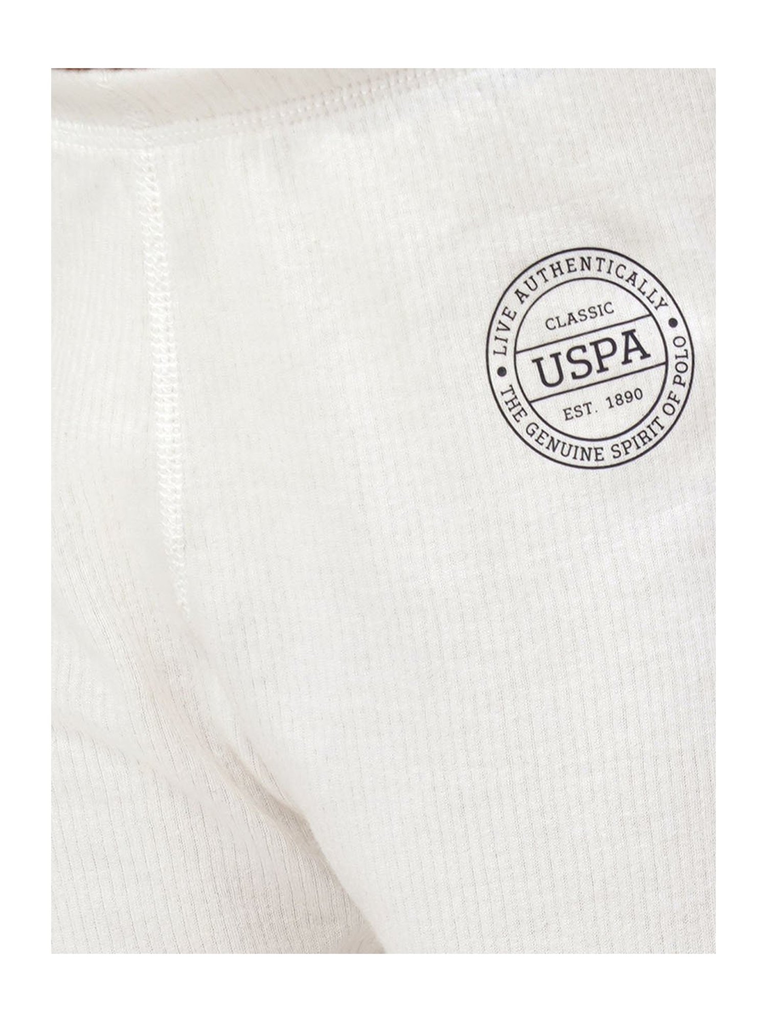 U.S. Polo Assn. Kids Off White Solid Thermal Pants