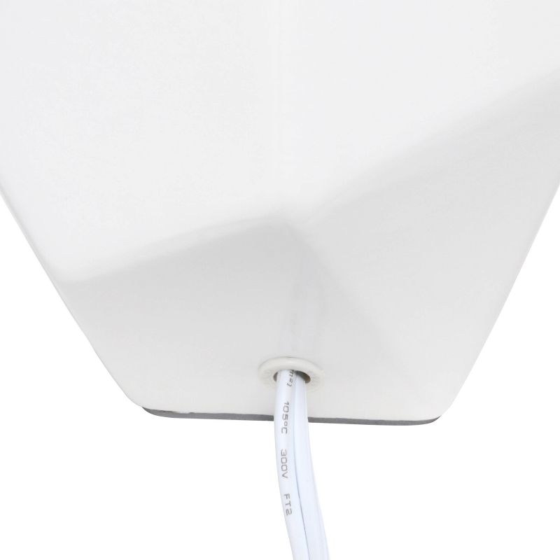 Round Prism Mini Table Lamp with Matching Fabric Shade White - Simple Designs